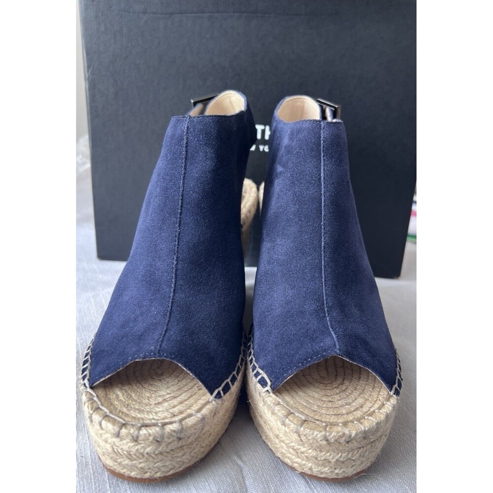 Kenneth Cole Women's Olivia Navy Blue Suede Espadrille Wedge Sandals 8.5 NIB